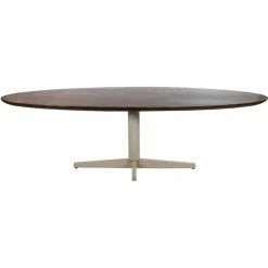 Morgan Eettafel ovaal Walnoot - Beige onderstel 240cm