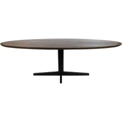 Morgan Eettafel ovaal Walnoot - Zwart onderstel 240cm