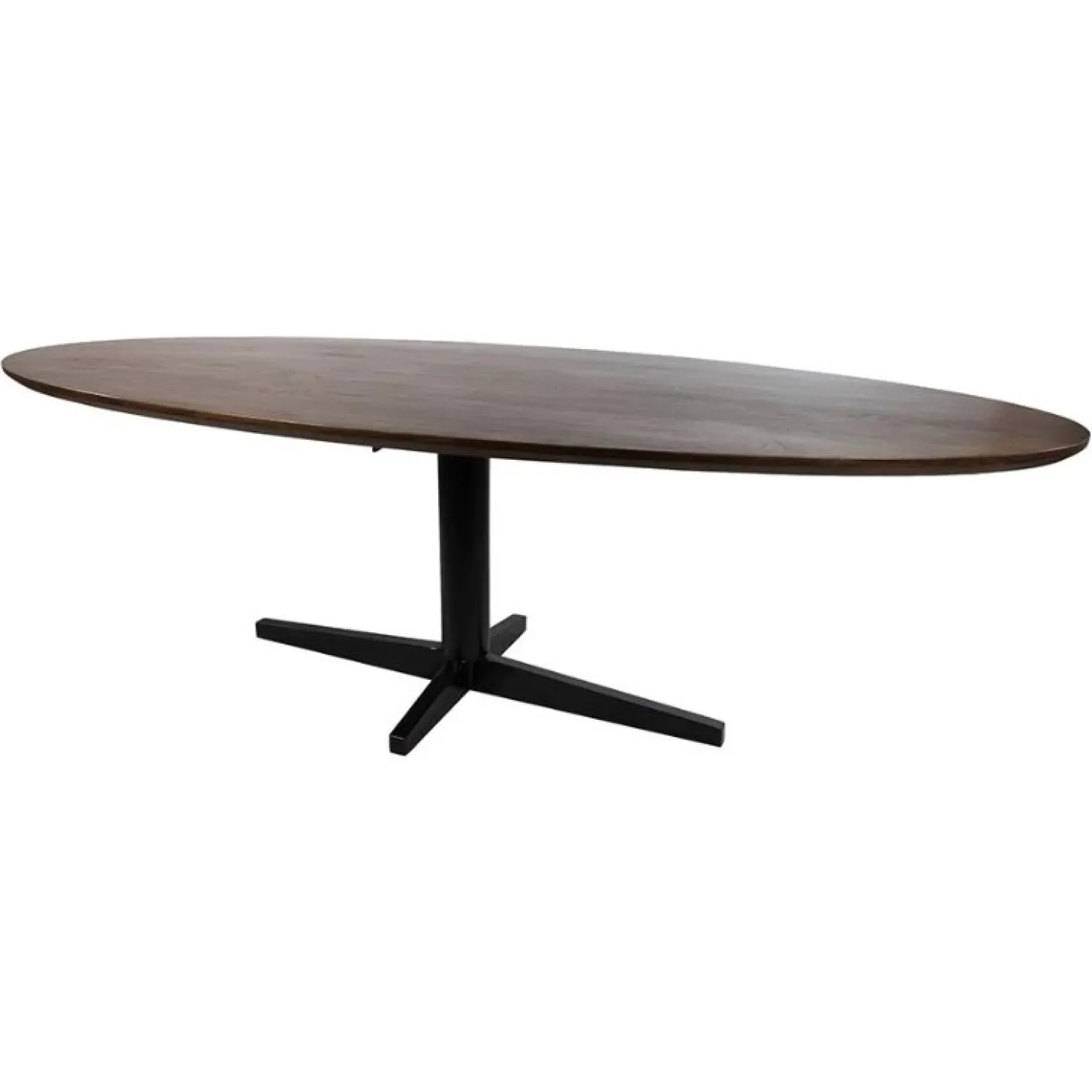 Morgan Eettafel ovaal Walnoot - Zwart onderstel 240cm