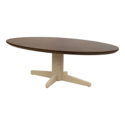 Morgan Salontafel ovaal Walnoot - Beige onderstel 130cm