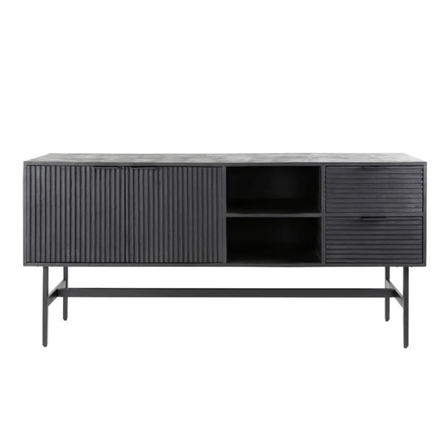 Morina Dressoir mangohout Zwart 170cm