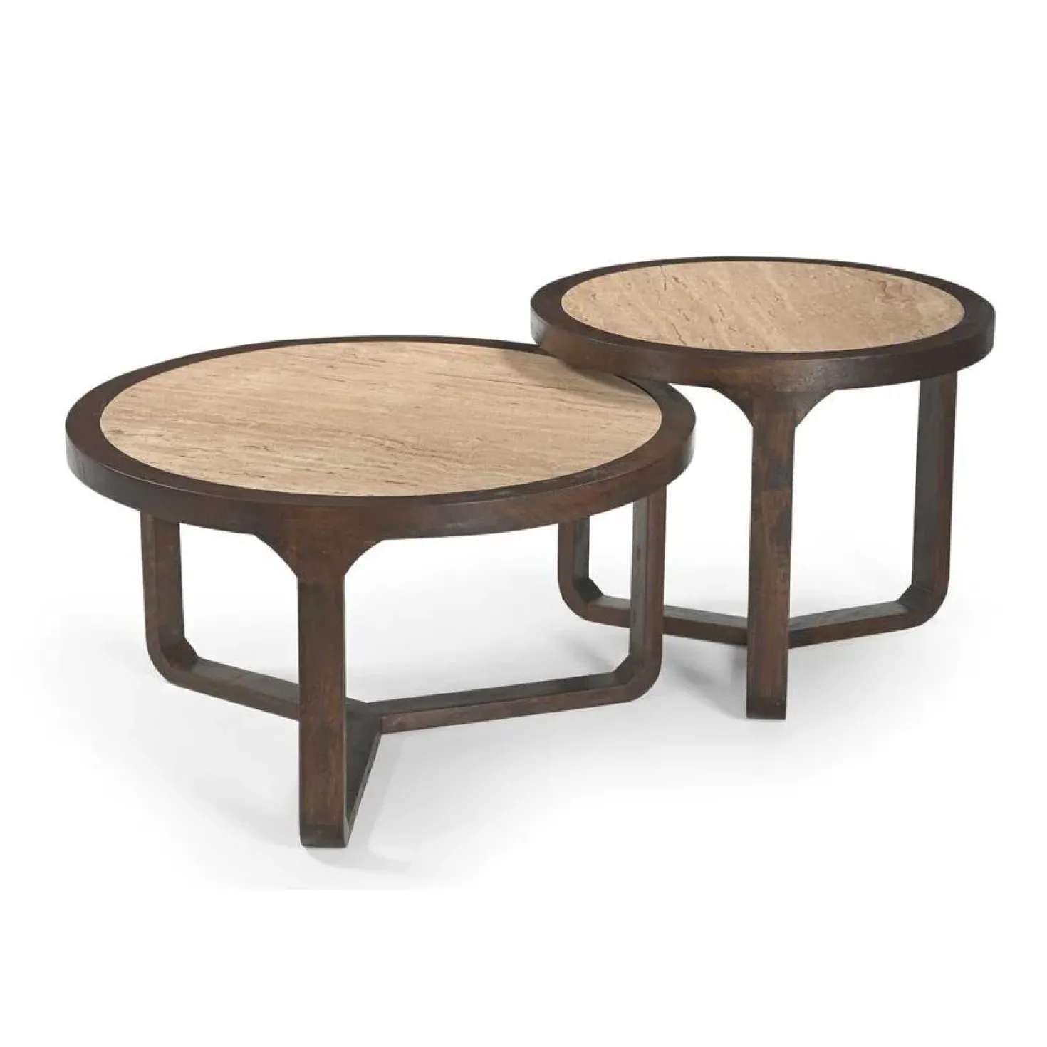 Moritz Salontafel rond Creme Travertin 75 cm