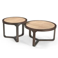 Moritz Salontafel rond Creme Travertin 75 cm