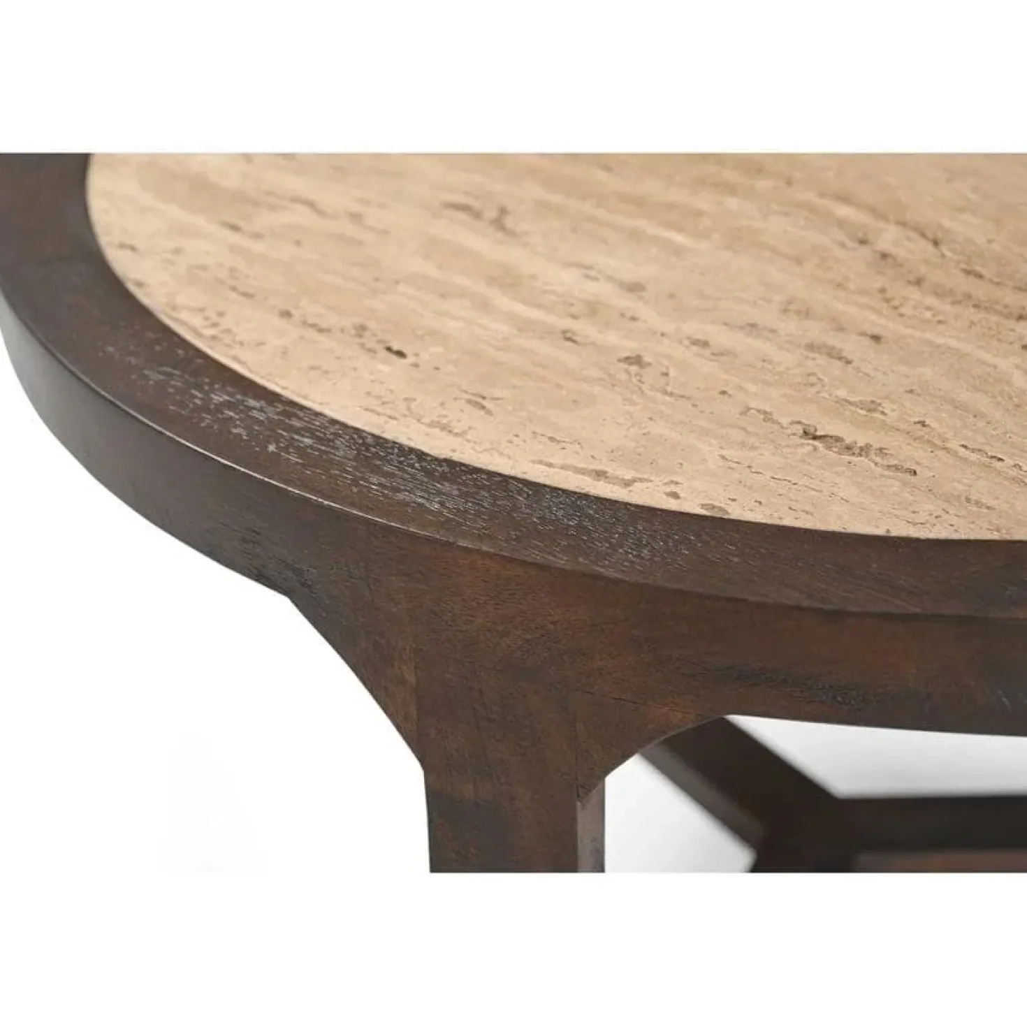 Moritz Salontafel rond Creme Travertin 75 cm