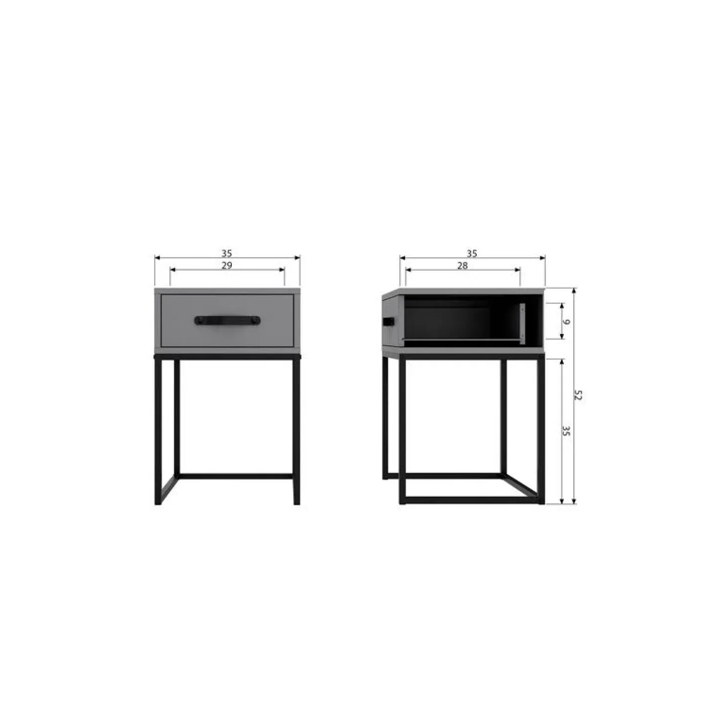 Morris Nachtkast Dennenhout Leem 35cm