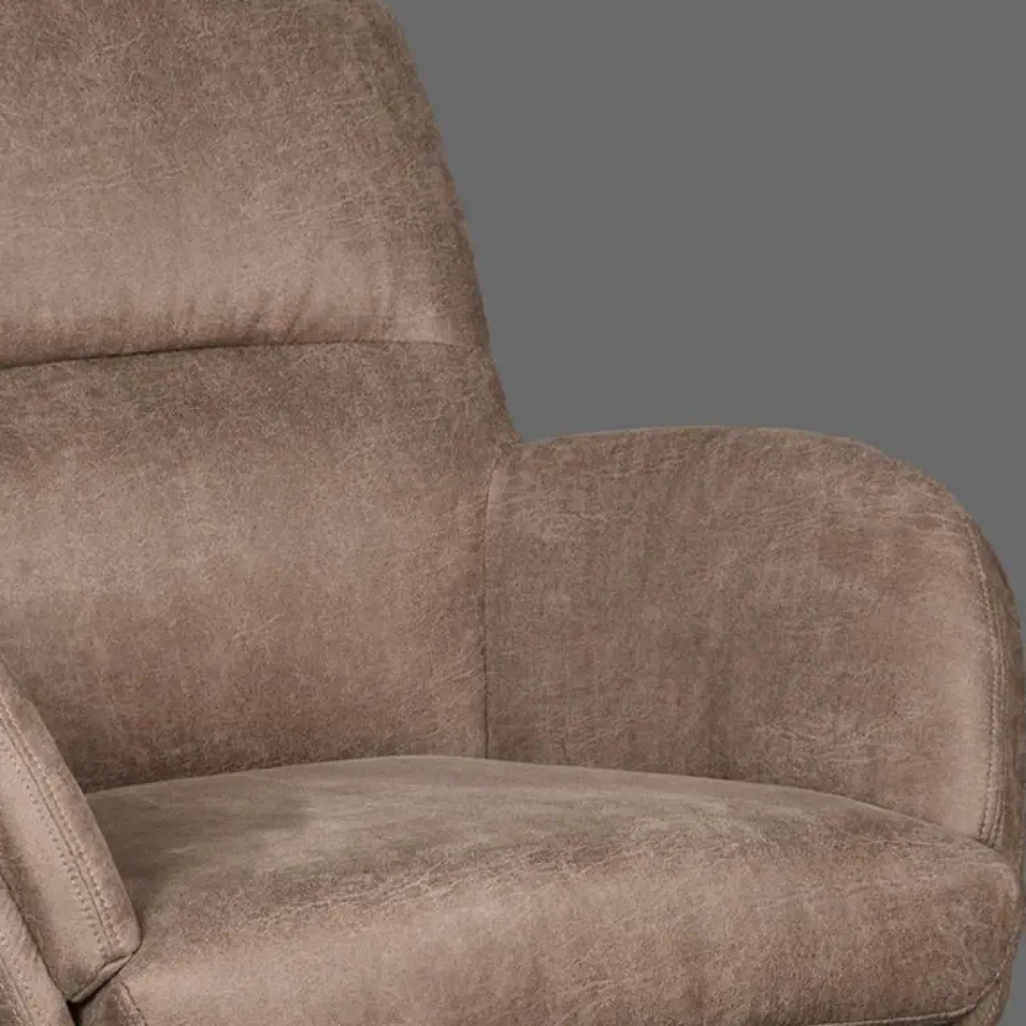 Moss Fauteuil Taupe Micro Suede