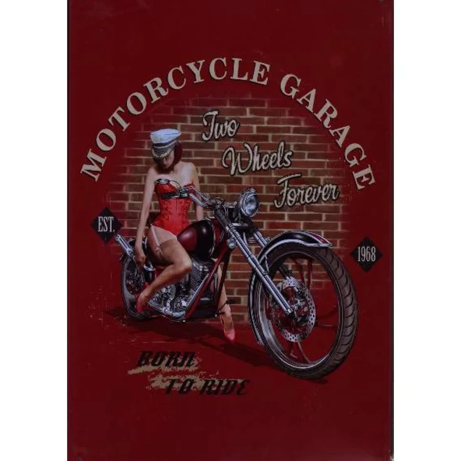 Motorcycle Garage - metalen bord