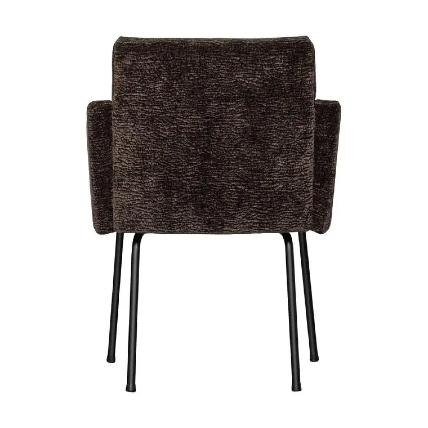 Mount Eetkamerstoel Met Armleuning Chenille Donkerbruin