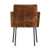 Mount Eetkamerstoel Met Armleuning Chenille Middenbruin