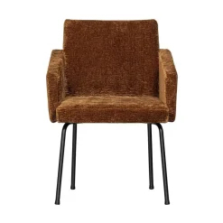 Mount Eetkamerstoel Met Armleuning Chenille Middenbruin