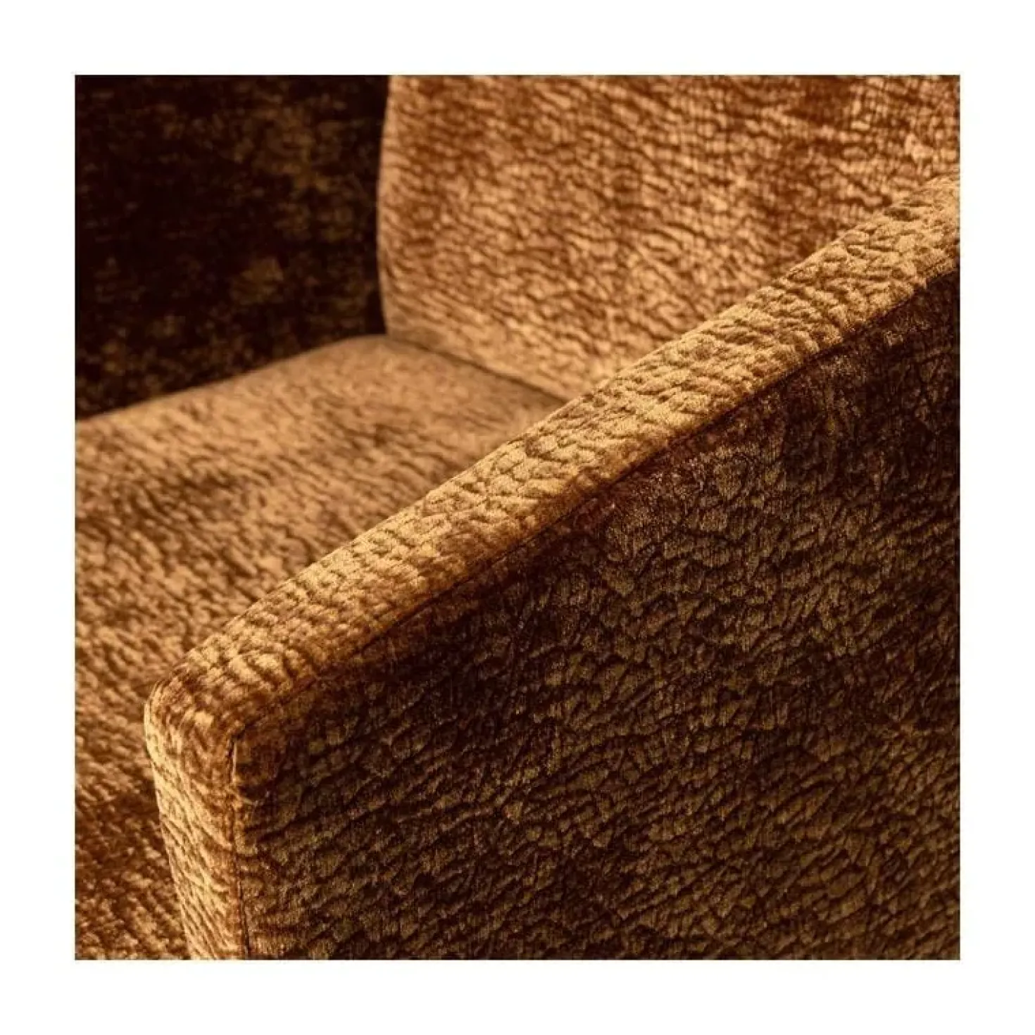 Mount Eetkamerstoel Met Armleuning Chenille Middenbruin