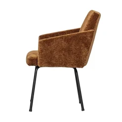 Mount Eetkamerstoel Met Armleuning Chenille Middenbruin
