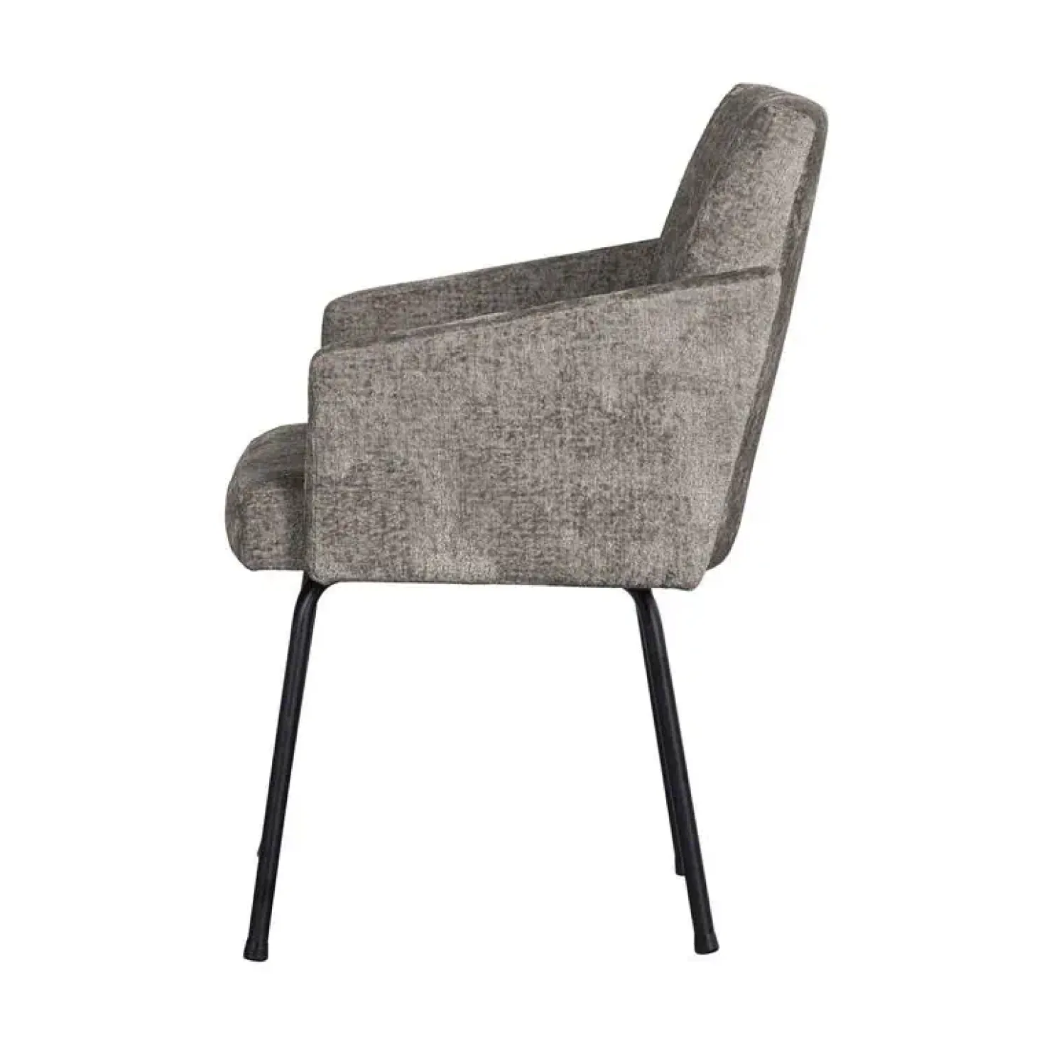 Mount Eetkamerstoel Met Armleuning Grof Geweven Stof Taupe