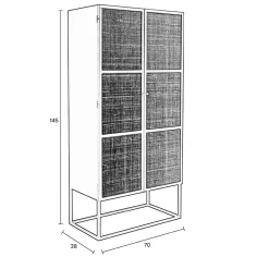 Muji hoge wandkast met 6 vakken rotan 70cm