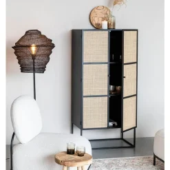 Muji hoge wandkast met 6 vakken rotan 70cm