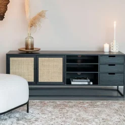 Muji tv meubel met 3 lades rotan 150cm