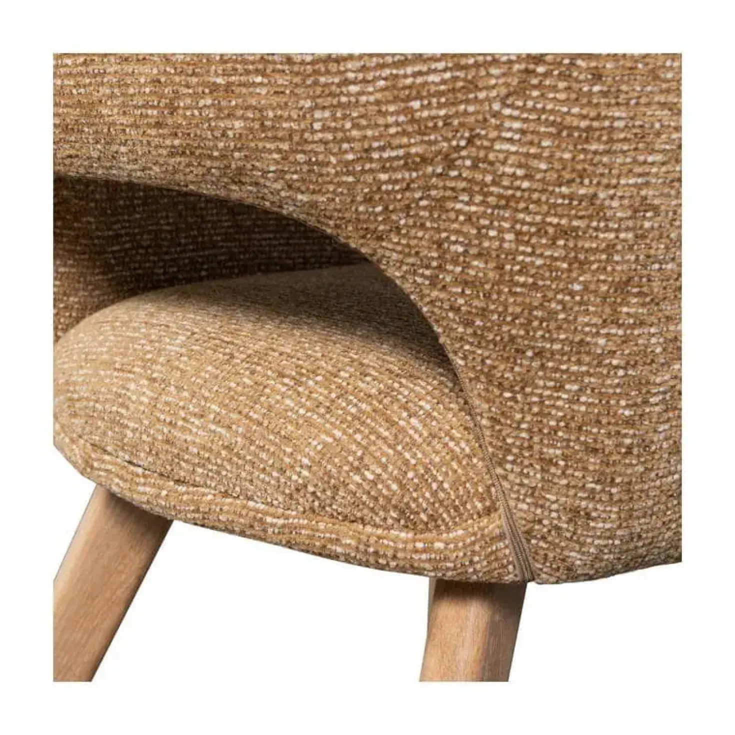 Murat Eetkamerstoel Geel Met Houten Poot Naturel