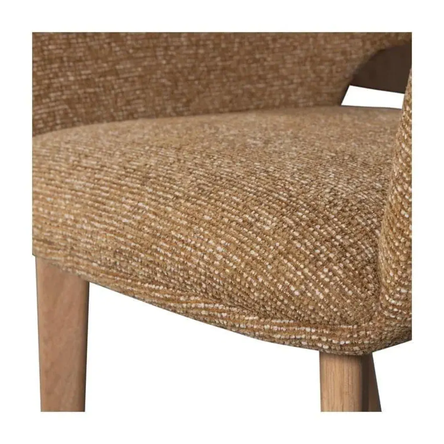 Murat Eetkamerstoel Geel Met Houten Poot Naturel