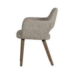 Murat Eetkamerstoel Naturel Met Houten Poot Bruin