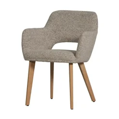 Murat Eetkamerstoel Naturel Met Houten Poot Naturel