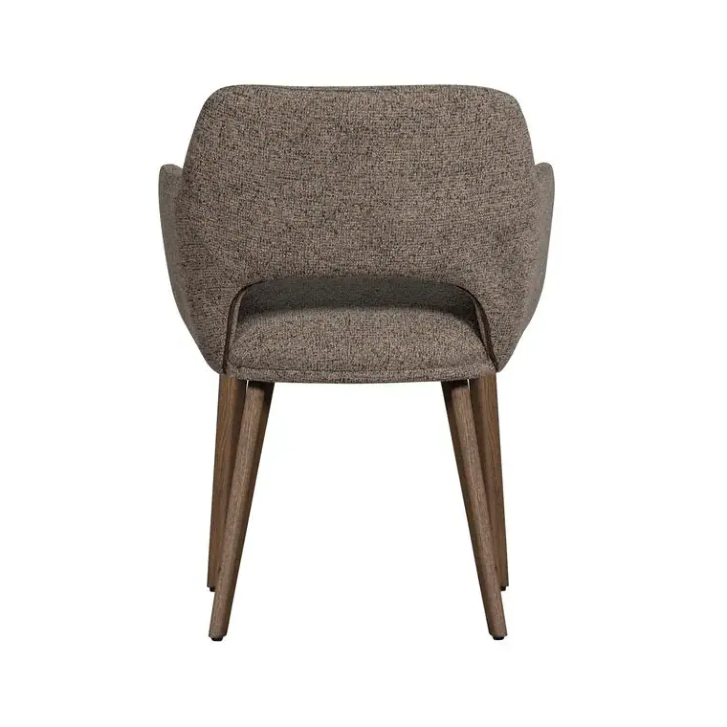 Murat Eetkamerstoel Taupe Met Houten Poot Bruin
