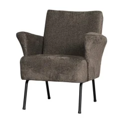 Muse Fauteuil Grof Geweven Stof Grijs/Bruin
