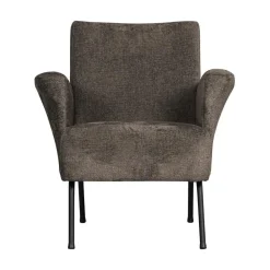 Muse Fauteuil Grof Geweven Stof Grijs/Bruin