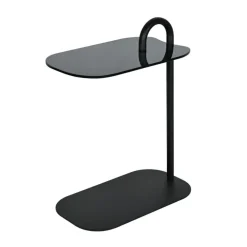 Mylon Bijzettafel Glas zwart 48cm