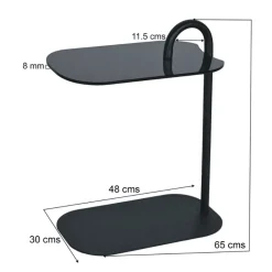 Mylon Bijzettafel Glas zwart 48cm