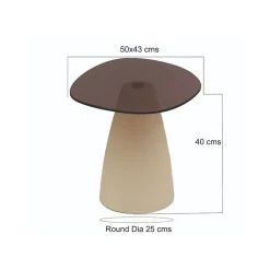 Mylon organische Salontafel Glas 50cm