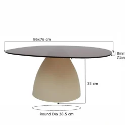 Mylon organische Salontafel Glas 86cm