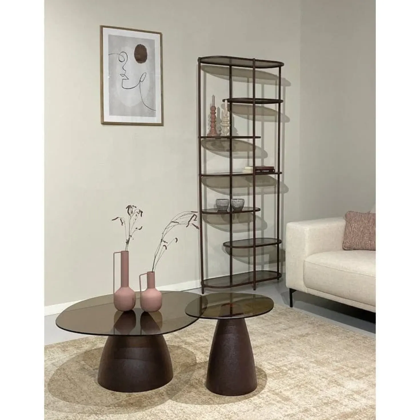 Mylon Salontafel glas Burgundy 50cm