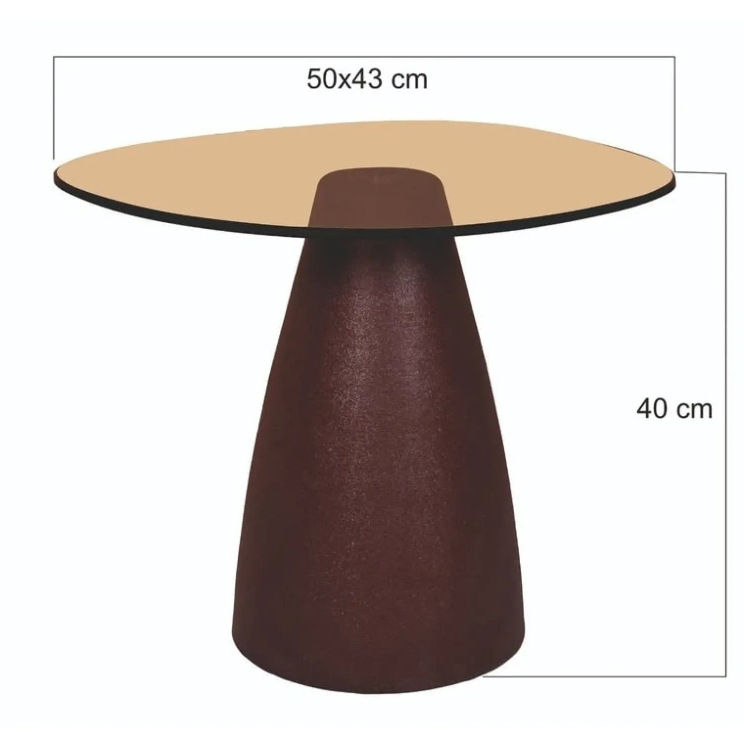 Mylon Salontafel glas Burgundy 50cm