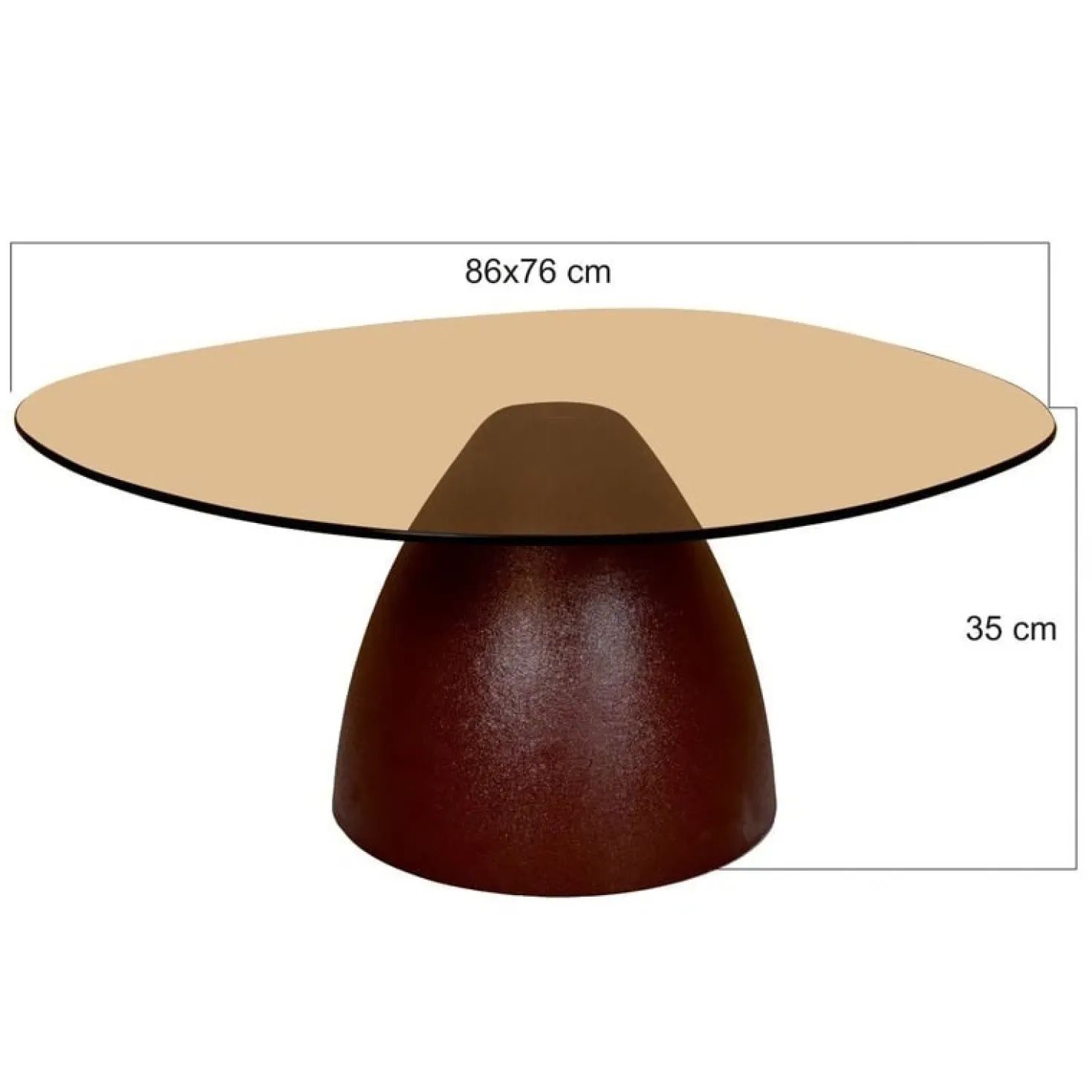 Mylon Salontafel glas Burgundy 86cm