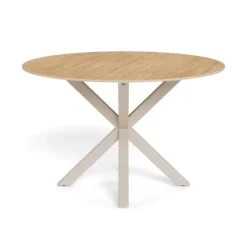 Myrthe Eettafel rond Keramiek met beige poot 119 cm