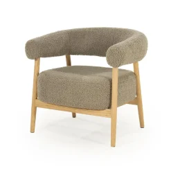 Mysa Fauteuil Taupe Hout