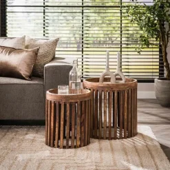 Namra bijzettafel set van 2 mangohout