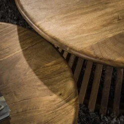 Namra Salontafel set van 2 conisch Massief mangohout zandkleur
