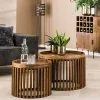 Namra salontafel set van 2 mangohout zandkleur