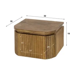 Namra zwevend Nachtkastje Mangohout 32cm