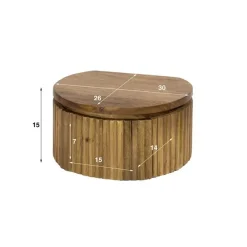 Namra zwevend Nachtkastje rond Mangohout 30cm