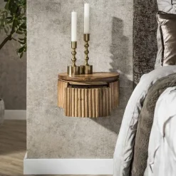 Namra zwevend Nachtkastje rond Mangohout 30cm