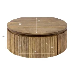 Namra Zwevend Nachtkastje Rond Mangohout 50cm