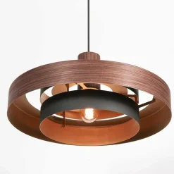 Naro 1-lichts Hanglamp Houtlook Zwart
