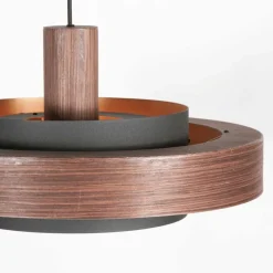 Naro 1-lichts Hanglamp Houtlook Zwart