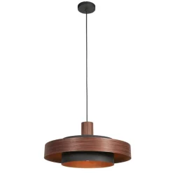 Naro 1-lichts Hanglamp Houtlook Zwart