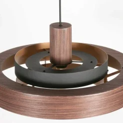 Naro 1-lichts Hanglamp Houtlook Zwart