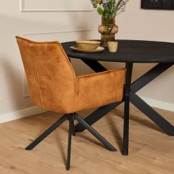 Nelly eetkamerstoel velvet gold
