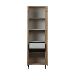 New Gravure Hoge kast met lade eiken naturel 60 cm