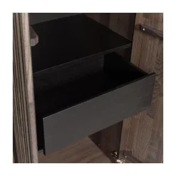 New Gravure Hoge kast met lade essen fineer espresso 60 cm